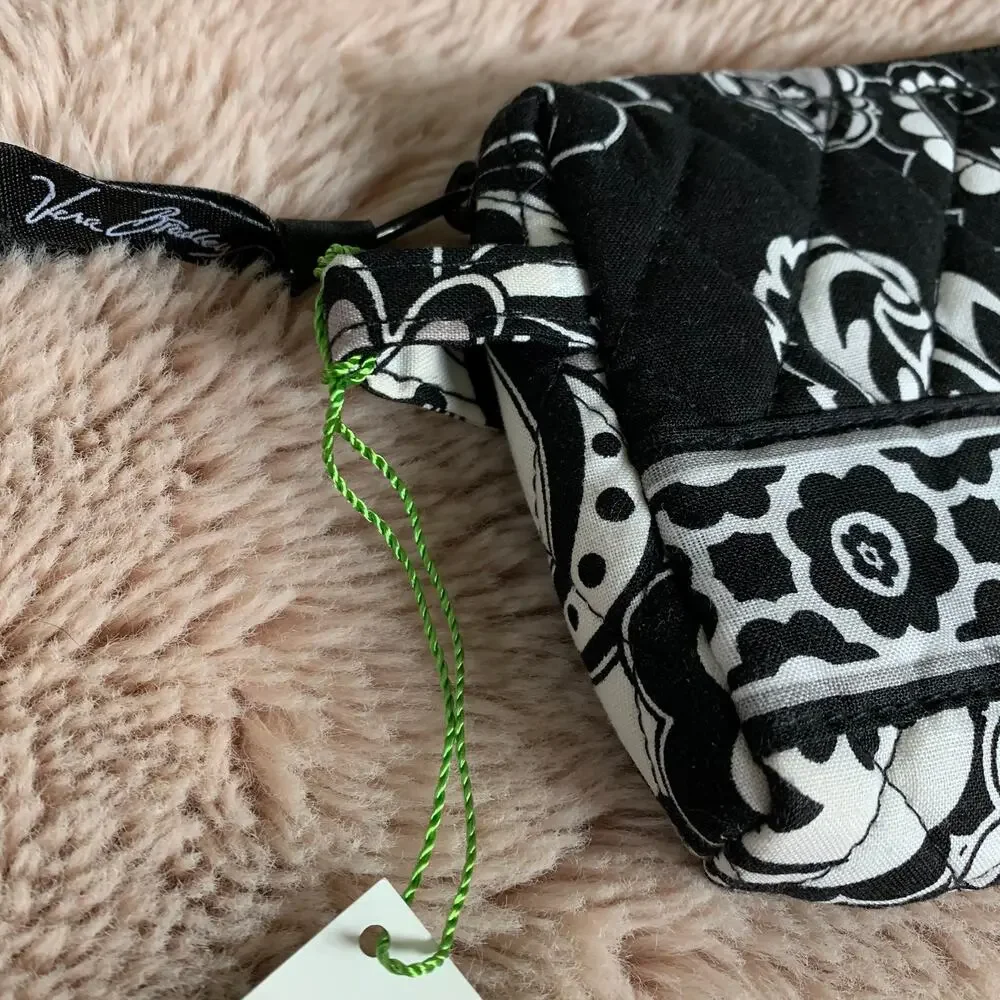 NWT Vera Bradley Midnight Paisley Black / White Small Travel Cosmetic Bag